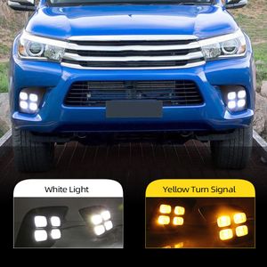 2 шт. Для Toyota Hilux Revo Vigo 2015 2016 2017 LED DRL Daytime бегущие огни