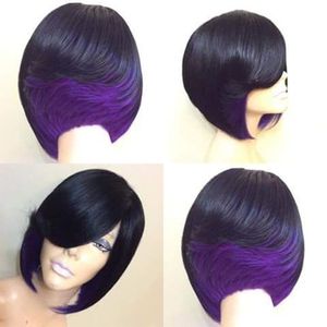 Short Synthetic Wigs Sexy Mix Color Black&Green/Red/Purple/Rose Red 10" Curly Hair