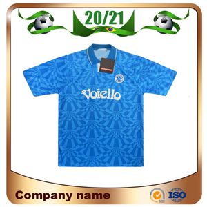 1991/1993 Versão retrô Camisa de futebol Napoli 91/93 Home #10 Camisa MARADONA Uniforme de futebol de manga curta