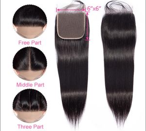 6X6 HD Lace Closure Human Hair Bleached Knots With Baby Hair