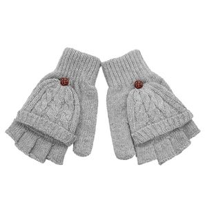 Mode-2018 modehandskar kvinnor mitten varmare kvinnor vinterhandske fingerlösa handskar kvinnliga tjejer clamshell varma halvfingerhandskar