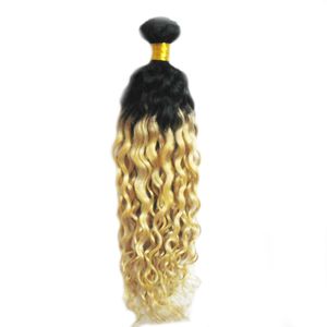 Tejido Rizado Brasileño Enderezado al por mayor-Paquetes de pelo humano rizado rizado brasileño Remy Hair Extension pulgadas de tejido de pelo color