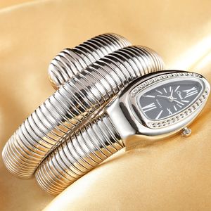 2019 Cussi Luksusowy Marka Wąż Zegarek Złoty Zegarek Kobiet Silver Quartz Wristwatches Damska Bransoletka Zegarek Reloj Mujer Zegar Prezent LY191226