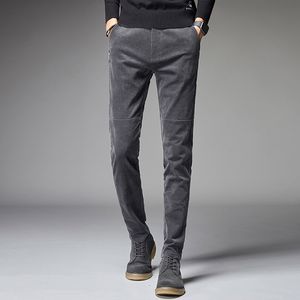 Männer Jeans Herbst Ly Mode Männer Grau Grün Slim Fit Casual Cord Hosen Koreanische Stil Elastische Smart Business Klassische