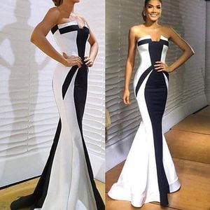 2020 Ebi Arabic Evening Dresses Simple Satin Sexy Mermaid Prom Dress Elegant Floor Length Formal Party Gowns