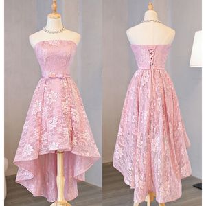 Słodkie krótkie sukienki balowe różowy wysoki szyja zroszony aplikacją patrz przez suknie imprezowe tanie junior girls 8 THE Graduation Homecoming Sukienka