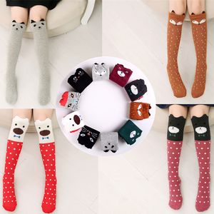 knee high Panada fox cat animal leg warmers Kids girl socks children 3D cotton long Stockings Baby Legging M307