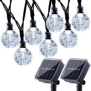 Globe Solar-Lichterketten, 20 Fuß 30 LED-Solarkugel-Lichter, wasserdichte 8-Modi-Kristallkugel-Beleuchtung für Terrasse, Rasen, Garten, Hochzeit, Party