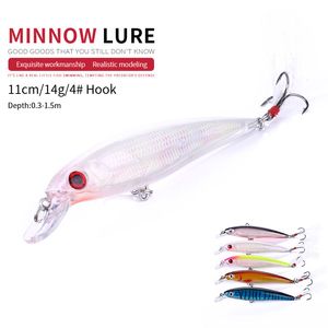 NEWUP 5 pz 11 cm 14g Qualità Minnow Pescaria Richiamo di Pesca 3D Eye Bass Topwater Esca Dura Crankbait wobblers Per attrezzatura da pesca