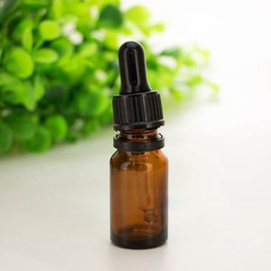 空の5ml 10ml茶色のガラスオイルドロッパーボトルが改ざんされた蓋