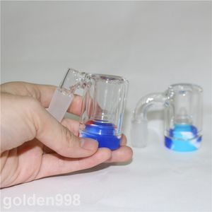 Hosahs skålar med manlig 14mm gemensam bubblar glas perc askatcher bong aska catcher silikon vaxbehållare