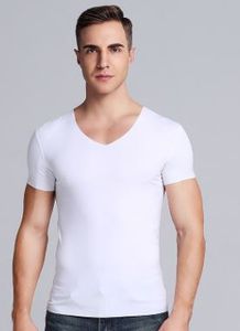 Camisetas para hombres 2021 Hombres Tiempo de verano Material modal sin tracelsis Fuerza elástica suelta Niza y fresca manga corta camiseta