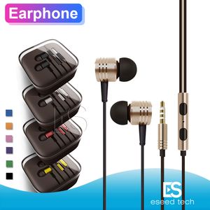 Universal 3.5mm Metall för Bluetooth-hörlurar Headset med MIC stereo i öronpropp för iPhone 11 Samsung Tablet MP3 / 4 Alla mobiltelefon