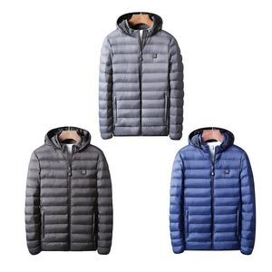 겨울 열 코트 전기 가열 아래로 면화 슈트 USB 충전 따뜻한 두꺼운 남자 재킷 옷 야외 재킷 슈디