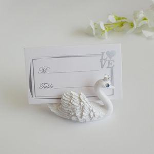Harts swan place korthållare foto memo nummer namn kort clip romantisk bröllop bord dekorationer wb419
