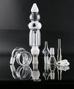 Nector Collector Kit bong hookahs design two funcation 14mm oil rigs glass water pipe with case