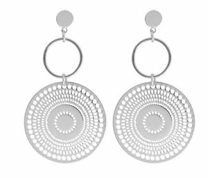 new hot European and American metal fashion earrings gold and silver round earrings simple fashion classic exquisite elegance
