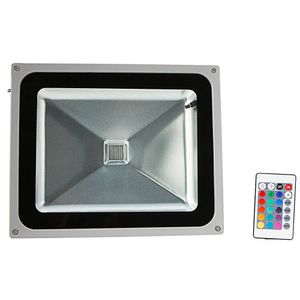 Floodlights Color Changing LED Waterproof IP68 50W RGB Aluminium Alloy Flood Light IP65 Remote Control Gray