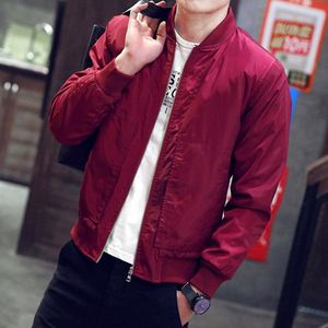 Men's Fashion Classic Padded Bomber Jacket Slim Motorcycle Coat Zip Outwear