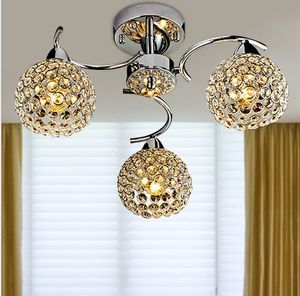 Il moderno lampadario di cristallo a led illumina il soggiorno Lampadari a LED per ristoranti rotondi luci creative per la camera da letto semplici luci di moda