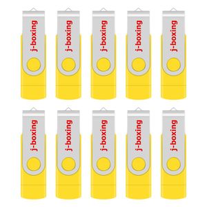 Bulk Yellow 10PCS 8GB OTG USB 2.0 Flash Drive Swivel Thumb Drives Memory Stick Pen Storage for Computer Android Smartphone Tablet Macbook