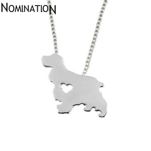 Мода-кокер-спаниель собака ожерелье животных кулон ювелирные изделия Серебро / золотые цвета