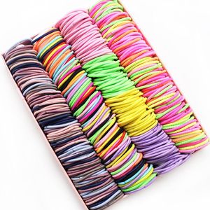 100set lot 100pcs set DIY Simple Multi Zero-interval Hair Band Elasticity Rubber Band Hair Styling Tools Accessories HA1358