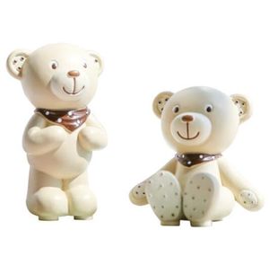 Um par de enfeites de urso de resina, enfeites de decoração para casa bonito, Narnia Baby companheiro de urso