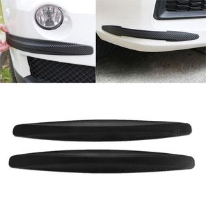 2X Rubber Carbon Fiber Car Bumper Protector Door Protector Strip Corner Guard Front Rear Anti-Scratch Protection strip
