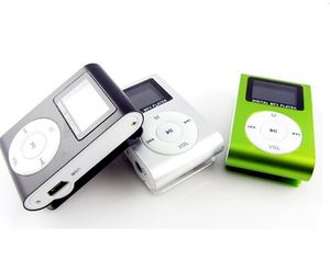 Wholesale usb mini clip mp3 player resale online - Mini Clip Digital MP3 Player LCD Screen colors Music players Support Micro TF SD Card with earphone headphones usb cable Retail box