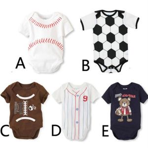 Baby Ins Romper Onesies de Verão Infantil Baseball Impressão Jumpsuits Manga Curta Bodysuit Moda Ins Romper Bebê Crianças Roupas C249