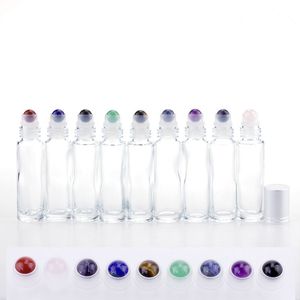 10 ml Roll-On-Glasflasche mit silberner Kappe, Rollerball, Düfte, ätherische Öle, Schönheits-Make-up-Werkzeug F2064