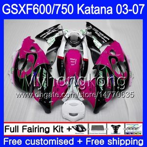 GSXF-600 för Suzuki Katana GSXF 750 600 GSXF600 Rosa Hot Hot 03 04 05 06 07 293HM.64 GSX 750F GSXF750 2003 2004 2005 2006 2007 FAIRING