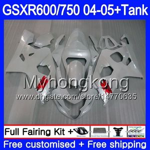 Body +Tank pearl white hot For SUZUKI GSXR 750 GSX R750 K4 GSXR 600 GSX-R600 04 05 295HM.6 GSXR-750 GSXR600 04 05 GSXR750 2004 2005 Fairings