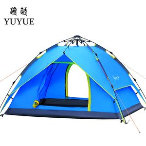 3-4 Pessoa Pop Up Tent Rápido Autenção Automática Abertura Impermeável Equipamento de Camping Turismo Viagem Ao Ar Livre Camadas Duplas Camadas De Acampamento