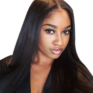 Straight Lace Front Wigs with Baby Hair Peruvian Human Hair Natural Color Wig for Black Women