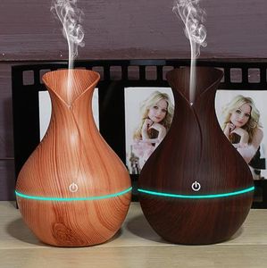 electric humidifier aroma oil diffuser ultrasonic wood air humidifier USB cool mini mist maker LED lights for home office