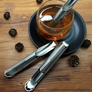 2pcs / комплект Tea Leaf Infuser Палка Tube STRAINER Фильтр для вкладыше или травы, Креативный Висячие из нержавеющей стали Extra Fine Mesh Фильтр