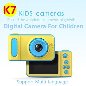 2 인치 화면 COMS 사진 비디오 지원 Fliter DIY 기능 디지털 CHID 카메라와 K7 12MP 충전식 미니 키즈 어린이 캠코더 카메라