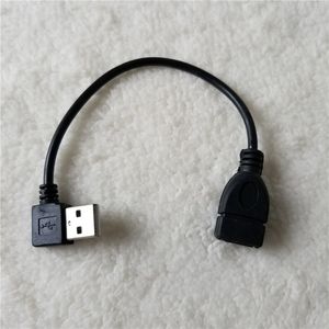 10pcs/lot sol açı yönü 90 derece USB 2.0 Bir erkek ila dişi M/F uzantı verileri Senkronizasyon Güç Şarj Kablo Kablosu 20cm