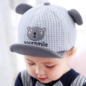 2020 새로운 아기 모자 아이 관모 아기 소년 소녀 작은 곰 야구 모자 WY360 격자 무늬
