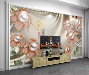 3d Wallpaper Mural Custom Boutique High-End Embossed Flash Gold Flower Silk 3d Living Room TV Background Bound Wall Painting Wallpaper