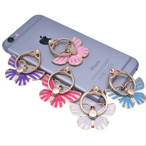 Butterfly Finger Ring Mobile Phone Ring Holder Bracket Metal Lazy Ring Mobile Phone Bracket 360 Degree Stand Holder For All mobile phone