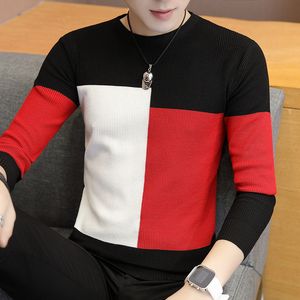 Sweaters Sweater Men Autumn Winter Thick Warm Mens Sweaters Casual Patchwork ONeck Pullover Men Wool Knitwear Jersey Hombre