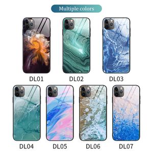 Temperierte Glasmusterh￼llen Deckung f￼r iPhone 14 13 12 7 8 plus SE X XS XR 11 Pro Max Samsung S20 S10 S9 Plus Note 9 10 A20 A30 A70 A50 A80 A90