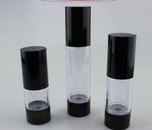 30mlclassic czarny próżnia bezwietrzna butelka pompy kosmetycznej Essence olejowe pakowanie napełniania butelki