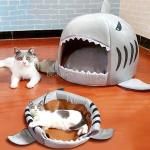 Pet Bed Cat Puppy Shark Shape Cushion Dog House Beds or Furniture Kennel Warm Pet Portable Supplies 1pcs296T