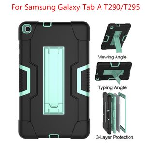 För Samsung Galaxy Tab A T290 T295 Tablet Case Shockside Kids Safe PC Silicone Hybrid Stand Full Body Cover