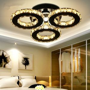 Modern Crystal Anéis teto luzes lâmpada do teto Luminaire plafonnier para sala Led Lustres Indoor Home Decor luzes MYY