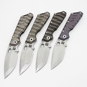 Mick Strider Custom MSC XL Dragonspine Folding Knife S35VN Blade Fire texture Titanium Handle Tactical Pocket EDC Outdoor Equipment Survival Camping Hunting Tools